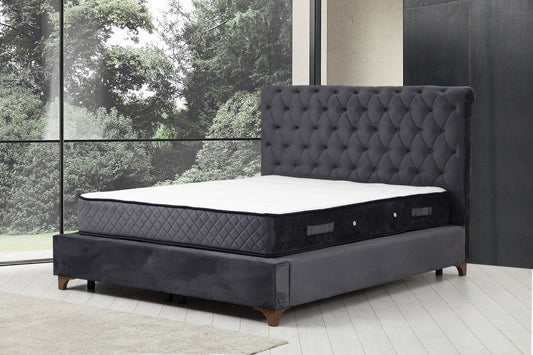 Deluxe Set 160 x 200 v3 - Anthracite - Double Mattress, Base & Headboard