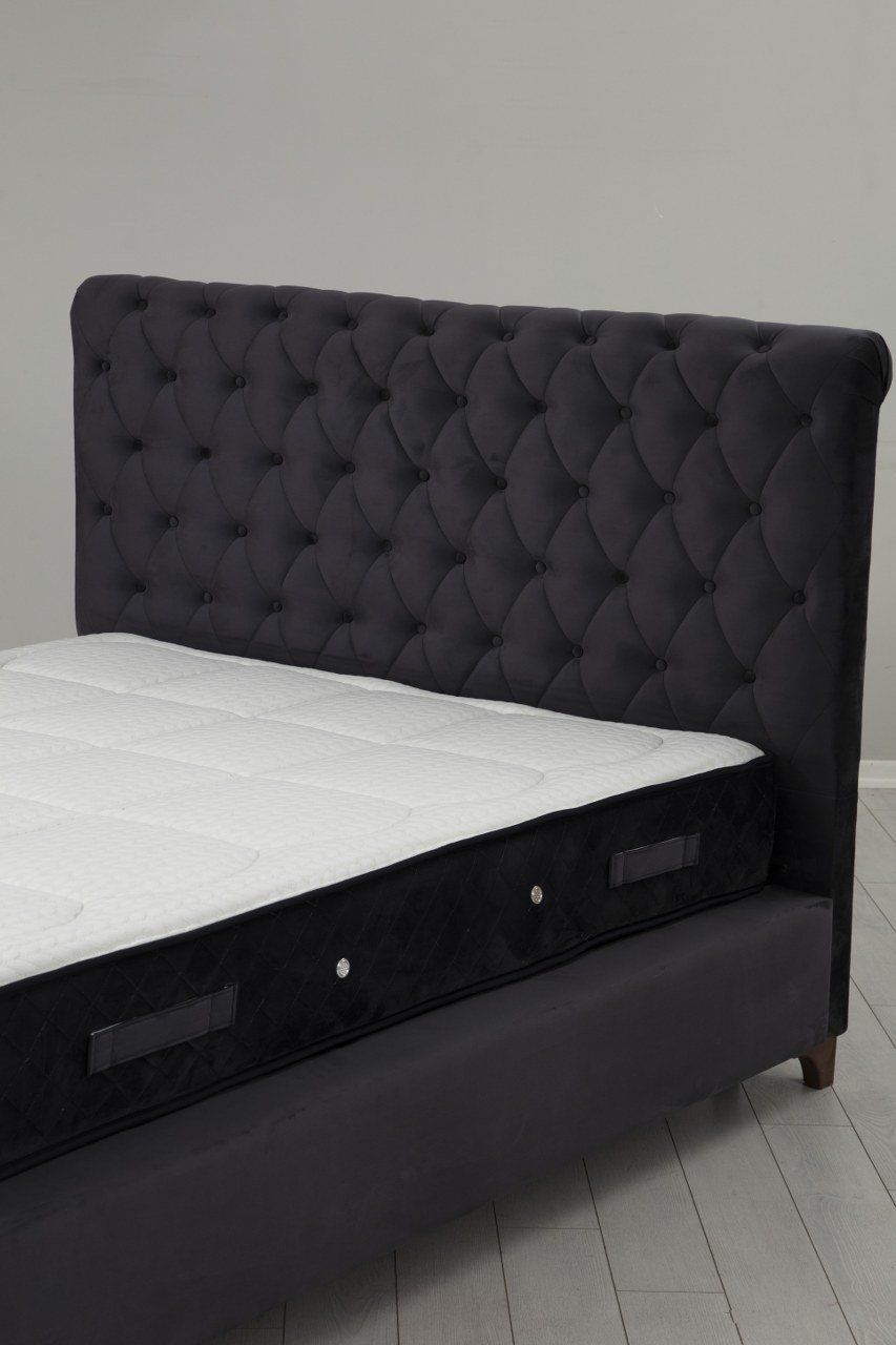 Deluxe Set 160 x 200 v3 - Anthracite - Double Mattress, Base & Headboard