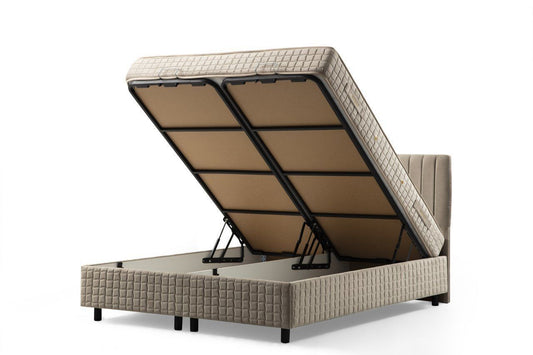 Safir 160 x 200 - Brown - Double Bed Base & Headboard