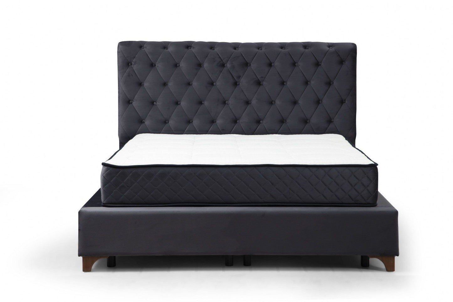 Deluxe Set 160 x 200 - Anthracite - Double Mattress, Base & Headboard