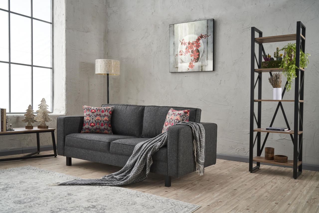 Kale Linen - antracit - 2-sæders sofa