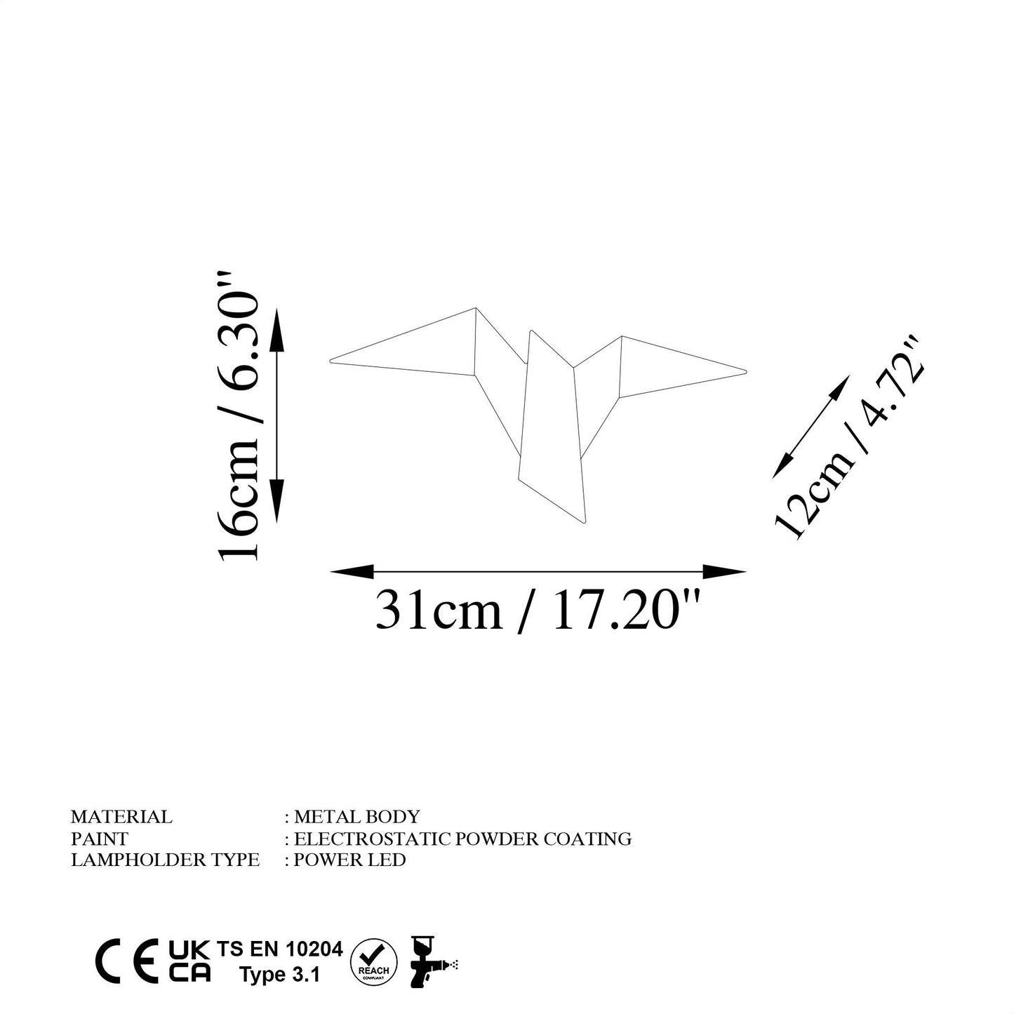 Pacali - 13502 - M - Væglampe