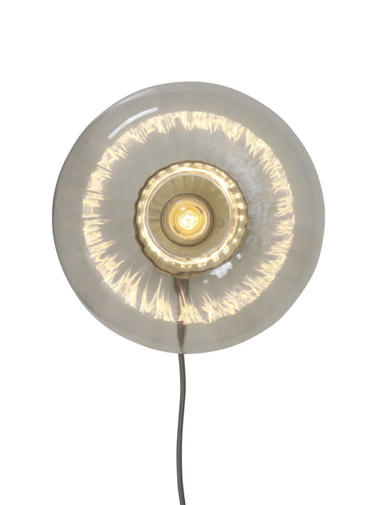 Wall lamp glass Brussels round, transparent