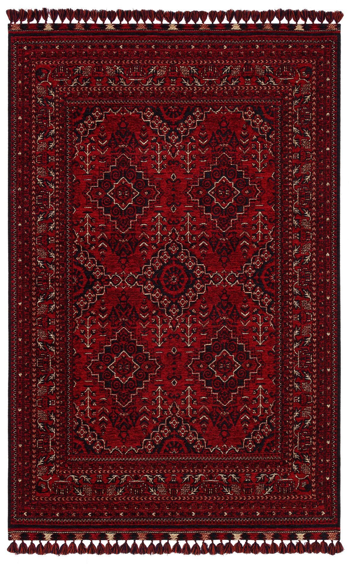 Bhr 05 Red - Hall-tæppe (80 x 150)