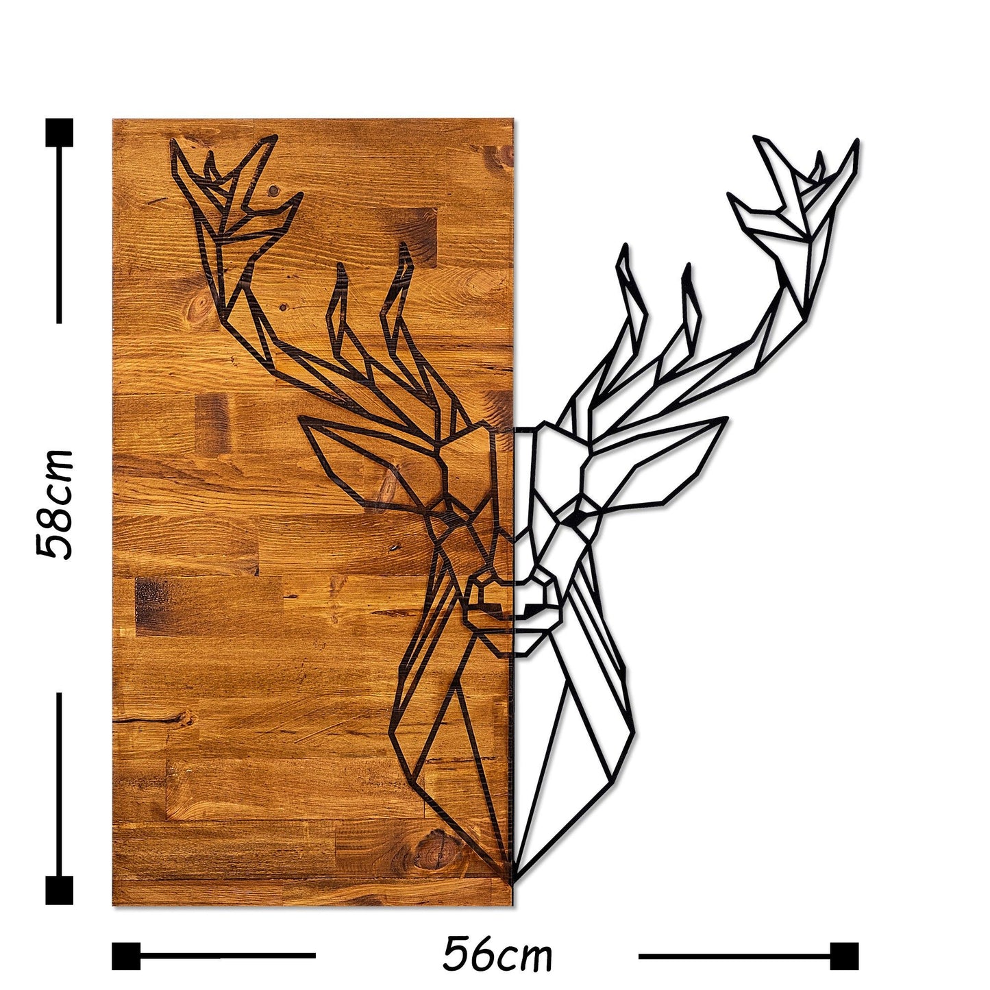 Deer1 - Dekorativt vægtilbehør, Træ