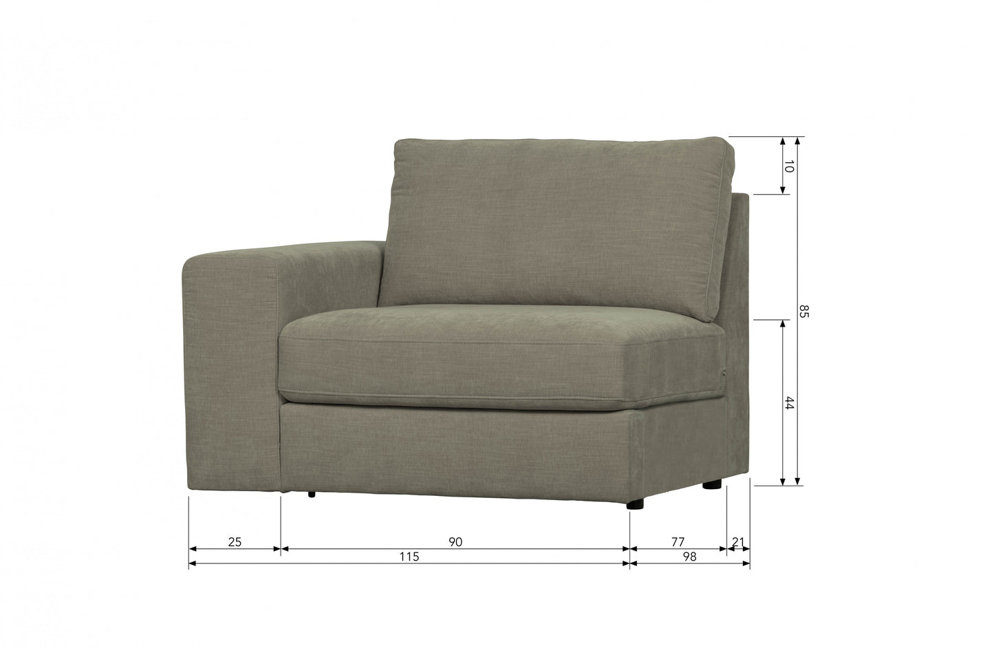 die vtwon | Family - Modulares Sofa, linke Armlehne, warmes Grau