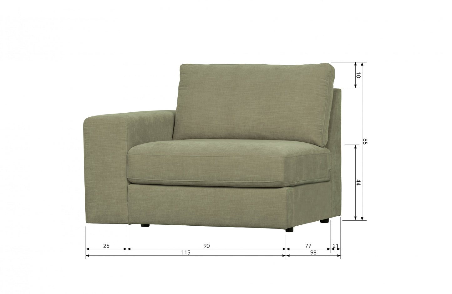 die vtwon | Family - Modulares Sofa, linke Armlehne, grün