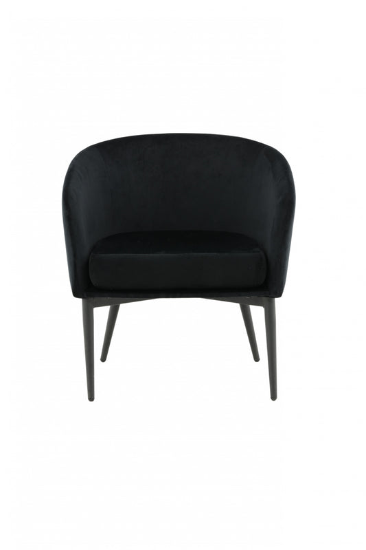 Venture-Design | Fluffy Lounge Chair - Schwarz / Schwarzer Velours