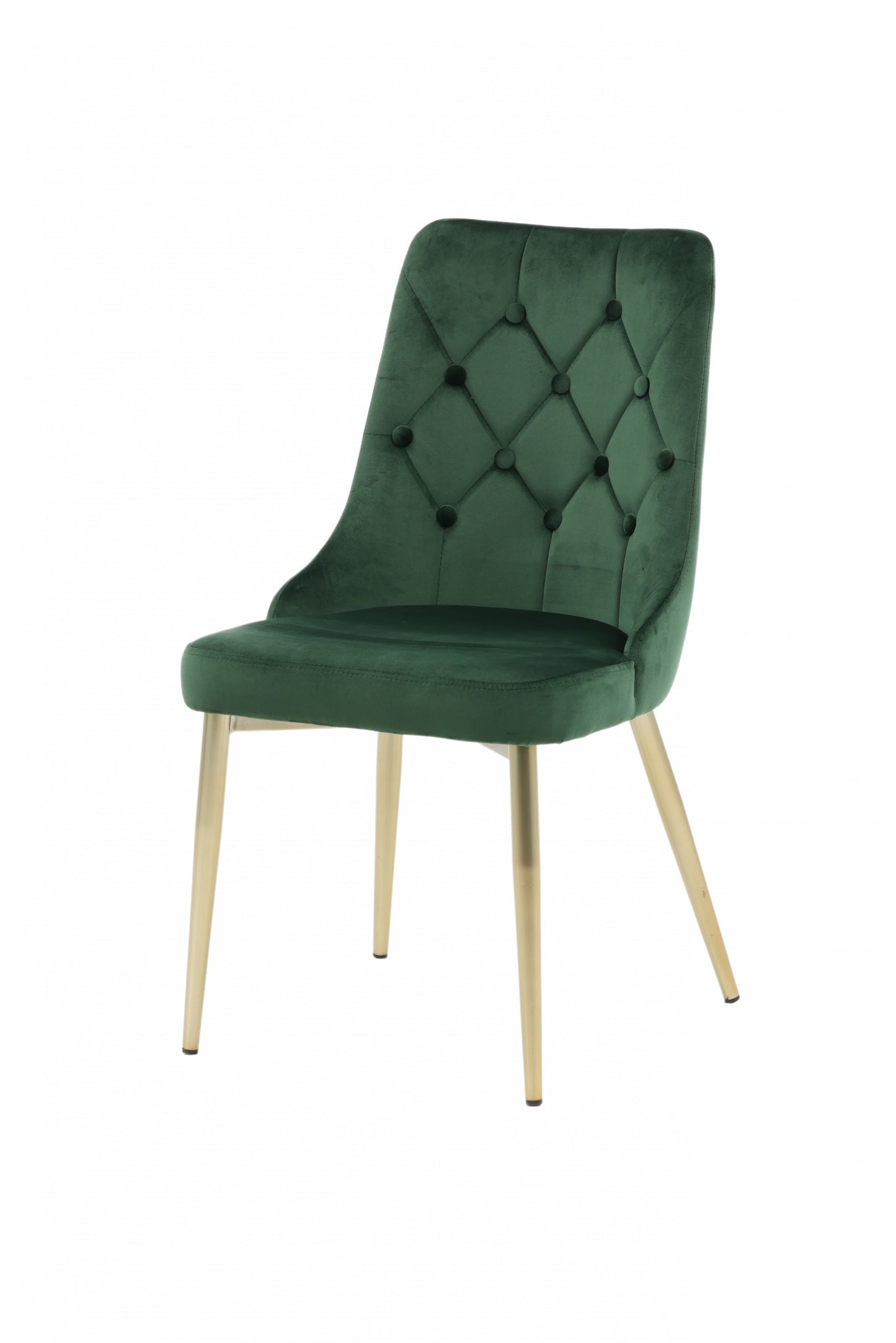 Venture-Design | Velour Deluxe Chair - Moosgrün/Matte Messingbeine