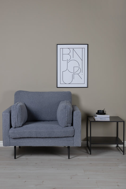 Venture-Design | Boom Lounge Chair - Teddy Stoff Dunkelgrau
