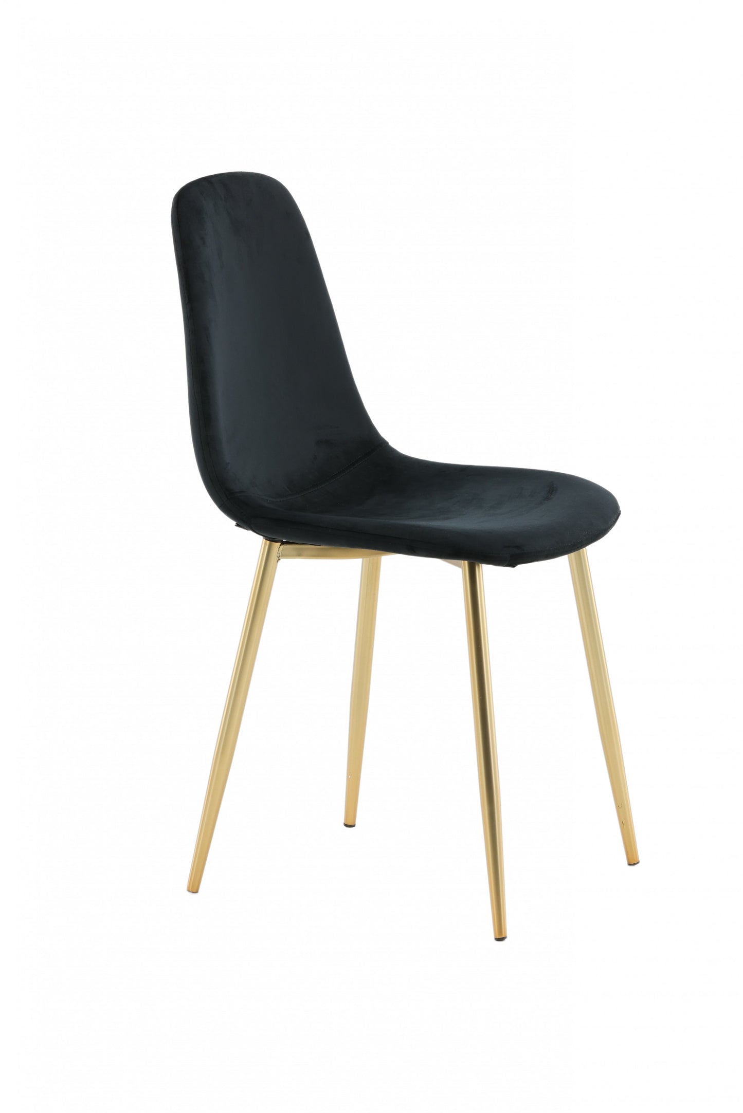 Venture-Design | Polar Chair - Schwarzer Velours / Beine aus mattem Messing