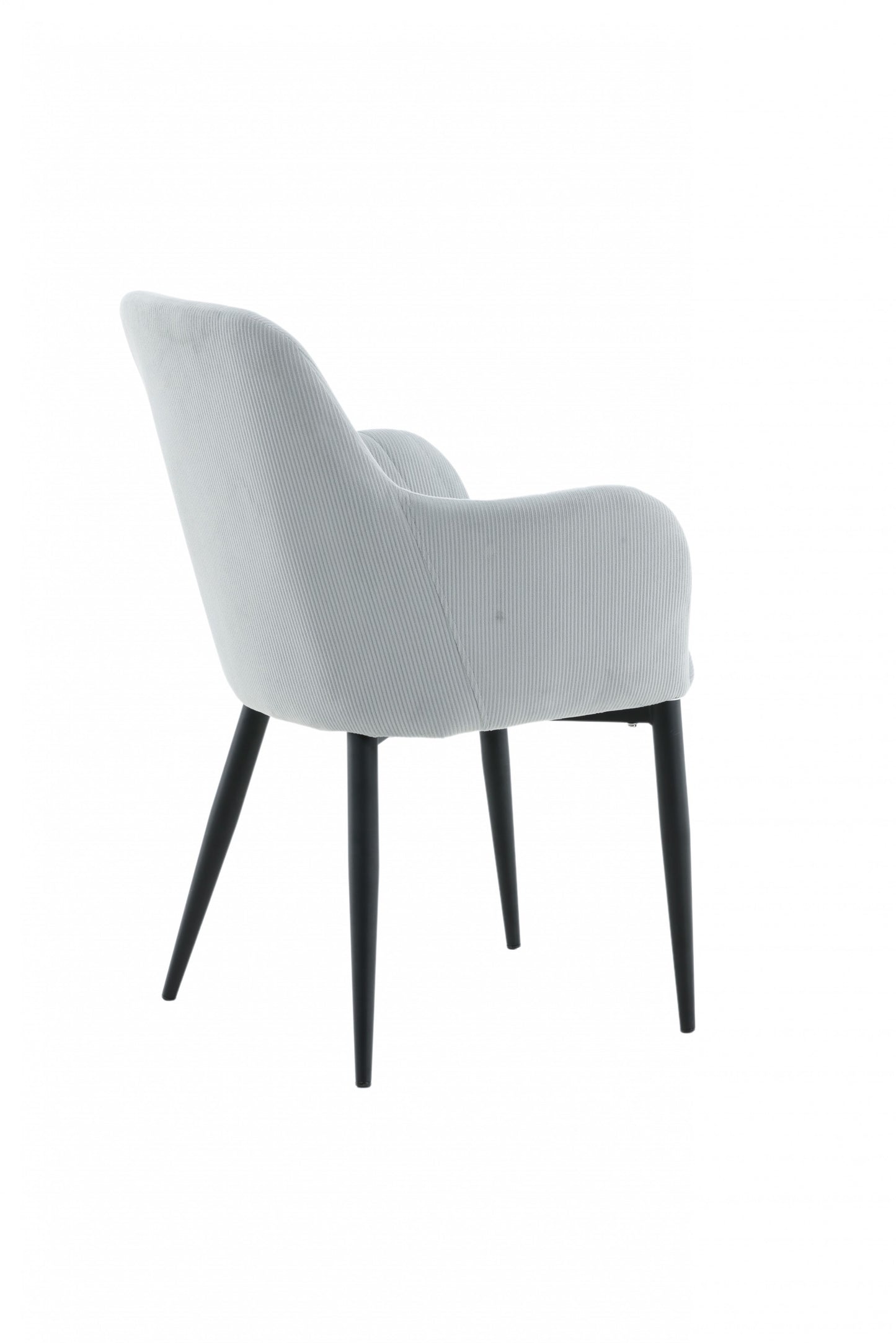 Venture-Design | Comfort Dining Chair - Schwarze Beine / Hellgrauer Kordsamt