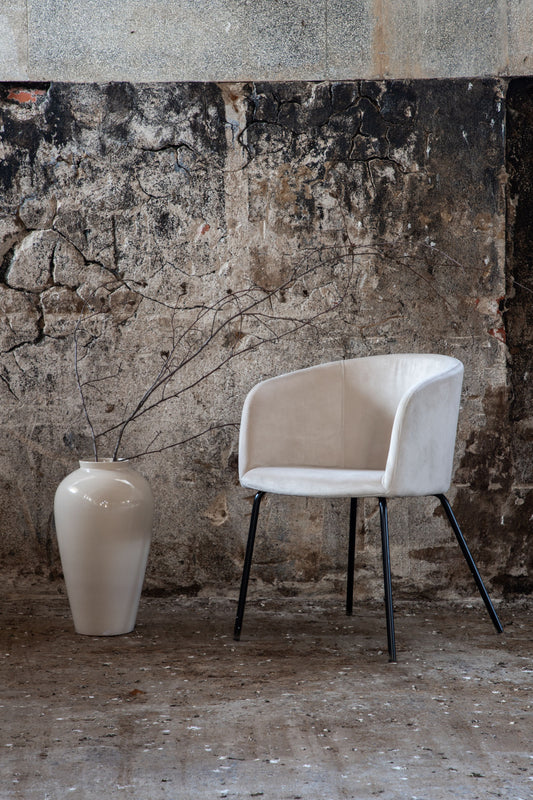 Venture-Design | Berit Chair - Schwarz / Beige Velours