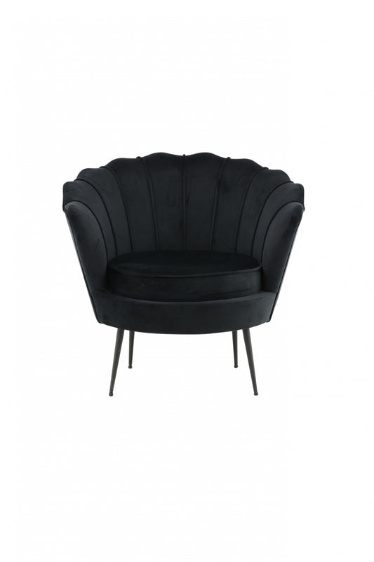 Venture-Design | Calais Lounge Chair - Schwarz / Schwarzer Velours