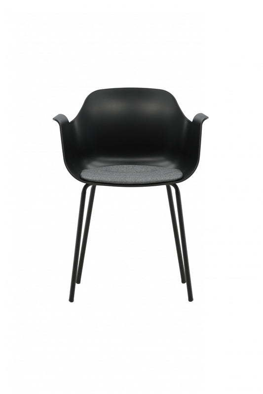 Venture-Design | Comfort Kunststoff-Esszimmerstuhl – schwarze Beine – schwarzer Kunststoff