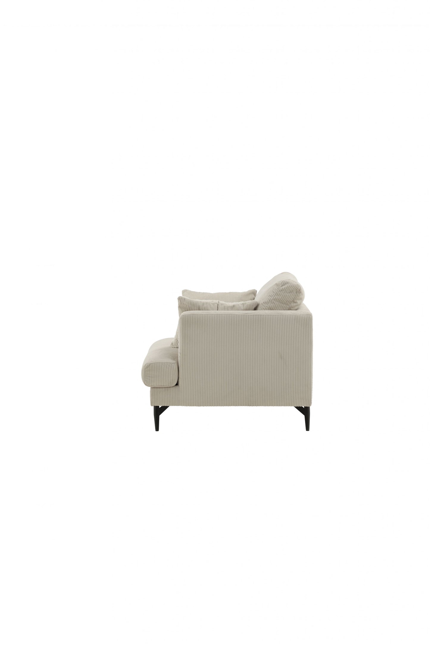 Venture-Design | Sofia Lounge Chair - Schwarz / Beige Kordsamt