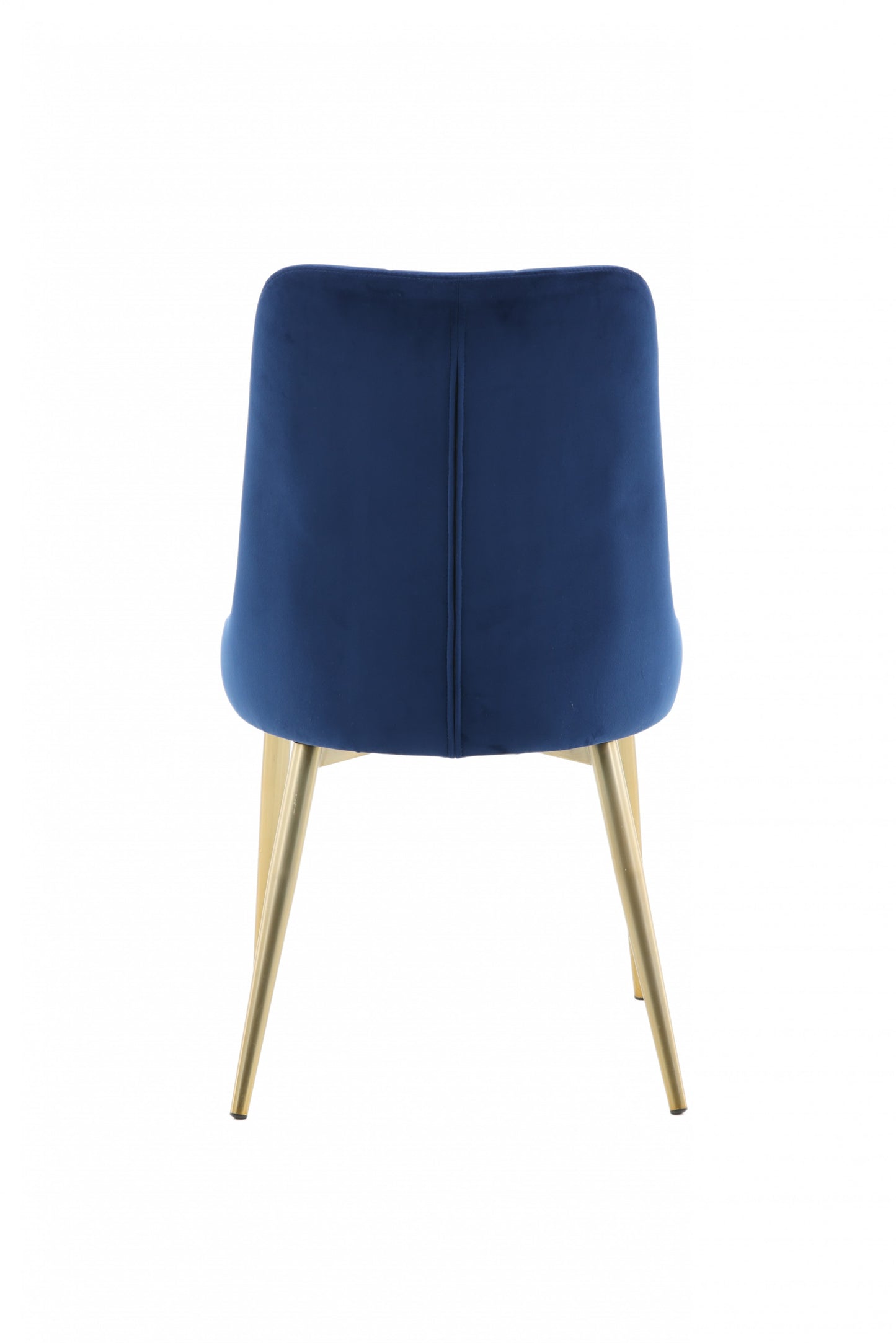 Venture-Design | Deluxe Stuhl aus Velours - Beine aus blauem/mattiertem Messing