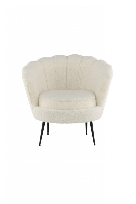 Venture-Design | Calais Lounge Chair - Schwarz / Weißer Teddy