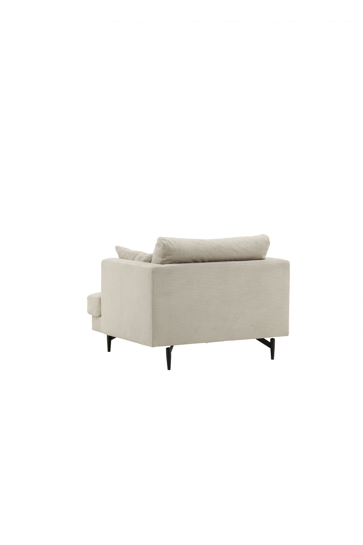 Venture-Design | Sofia Lounge Chair - Schwarz / Beige Kordsamt