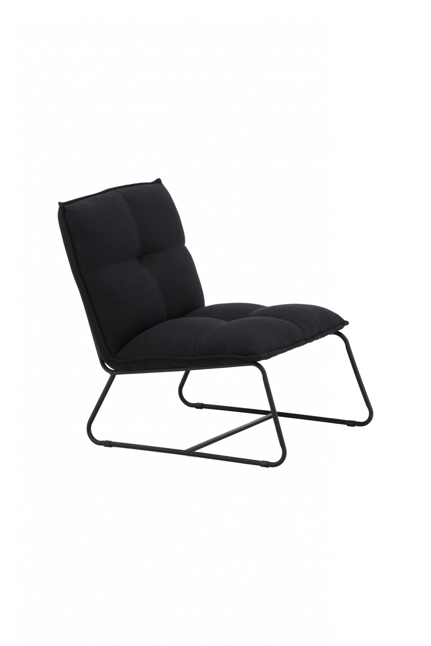 Venture-Design | Madison Lounge Chair - Schwarz / Schwarzes Leinen