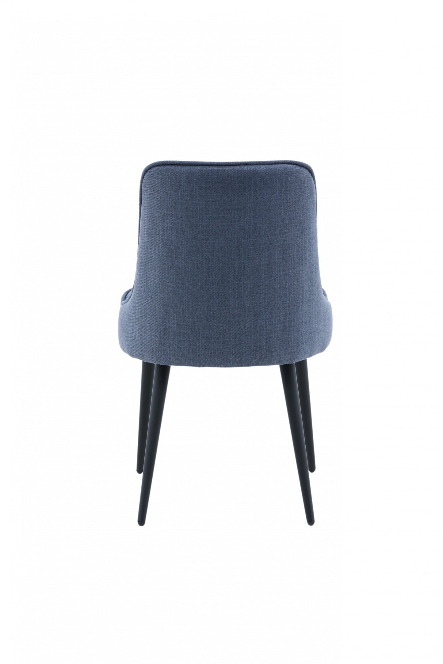 Venture-Design | Deluxe Esszimmerstuhl aus Velours – schwarze Beine – blauer Stoff