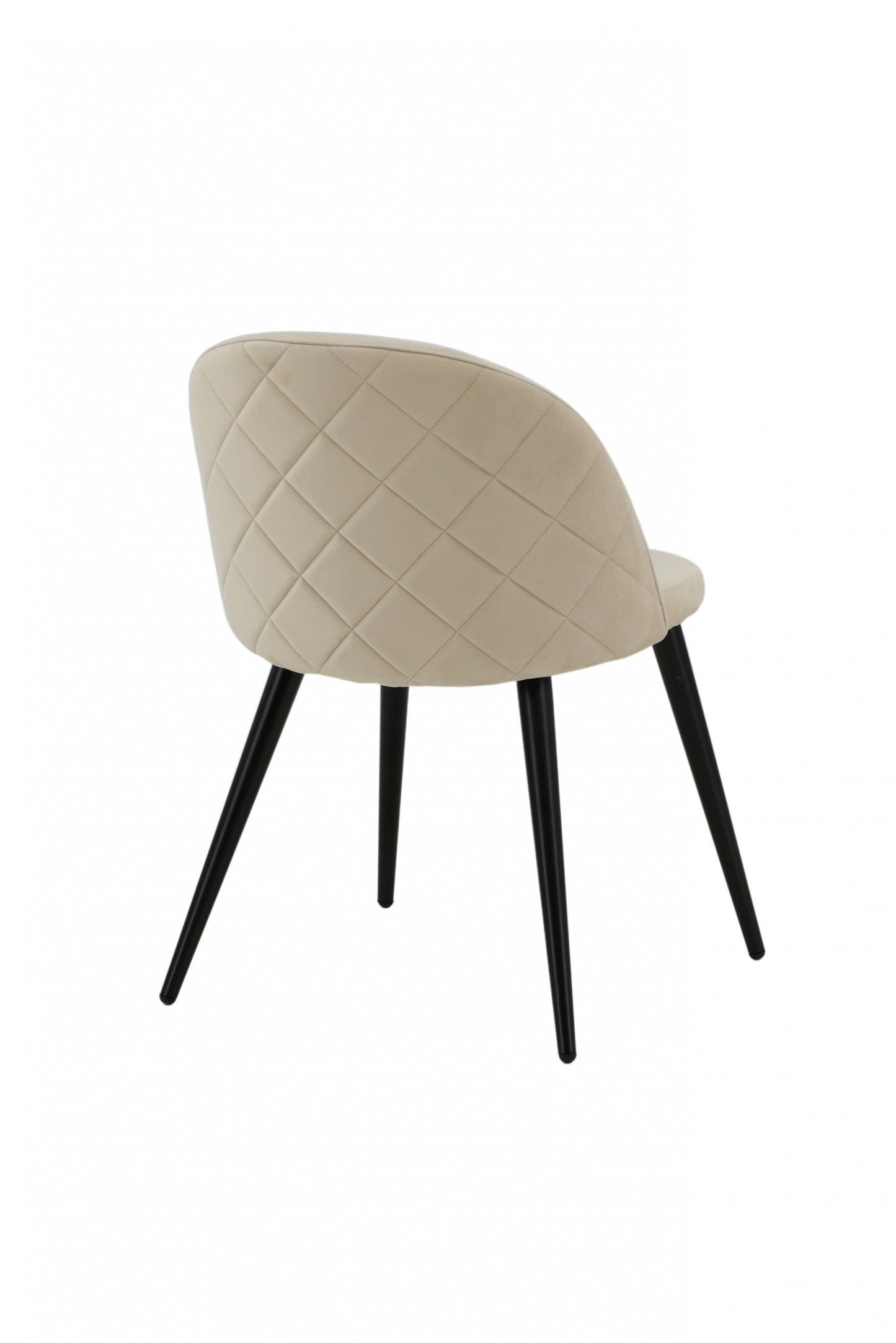 Venture-Design | Velvet - Stuhl mit Nähten - Schwarz / Beige Velours