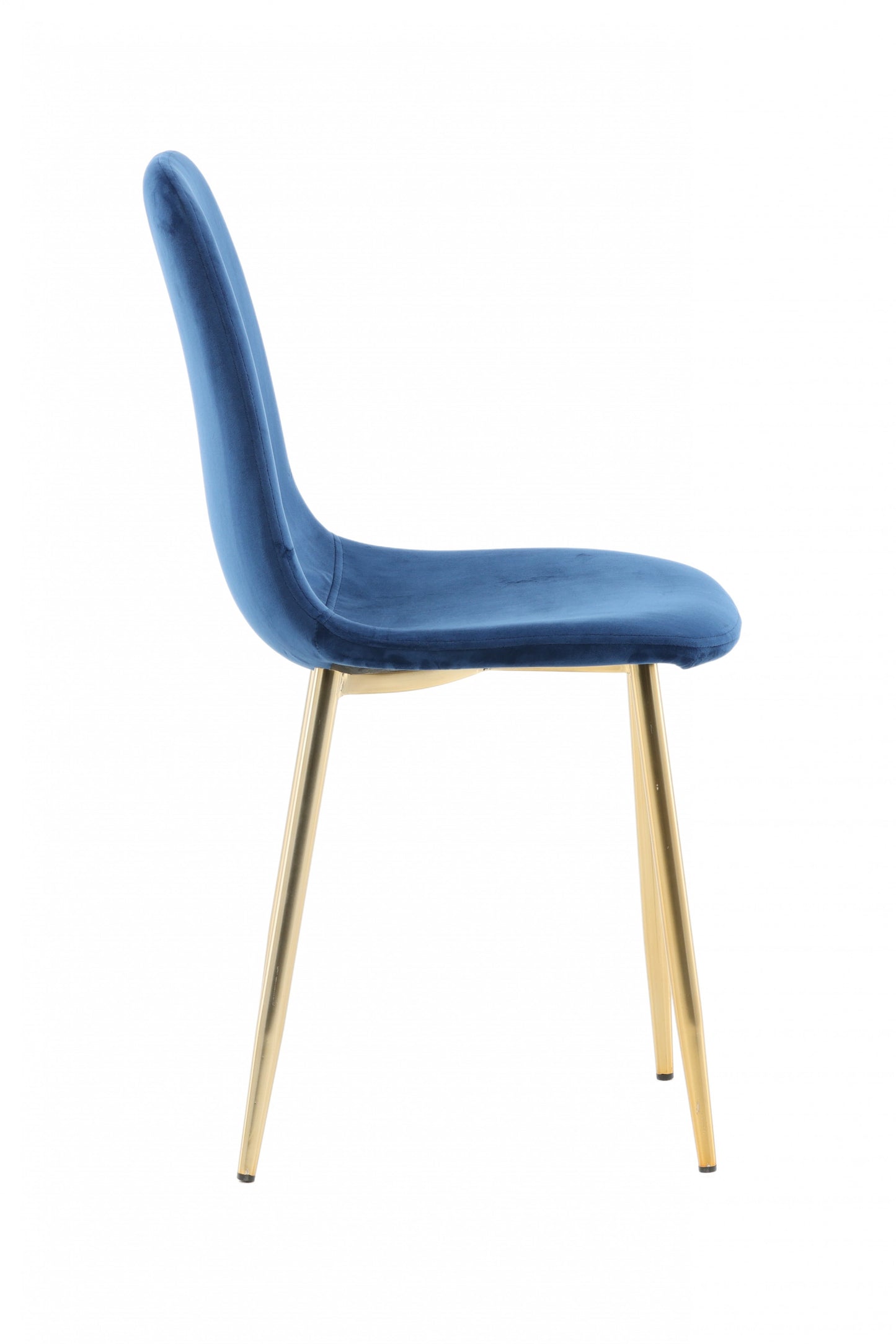 Venture-Design | Stuhl Polar - Blauer Velours / Beine aus mattem Messing