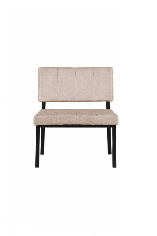 Venture-Design | Monett Lounge Chair - Schwarz / Beige Velours