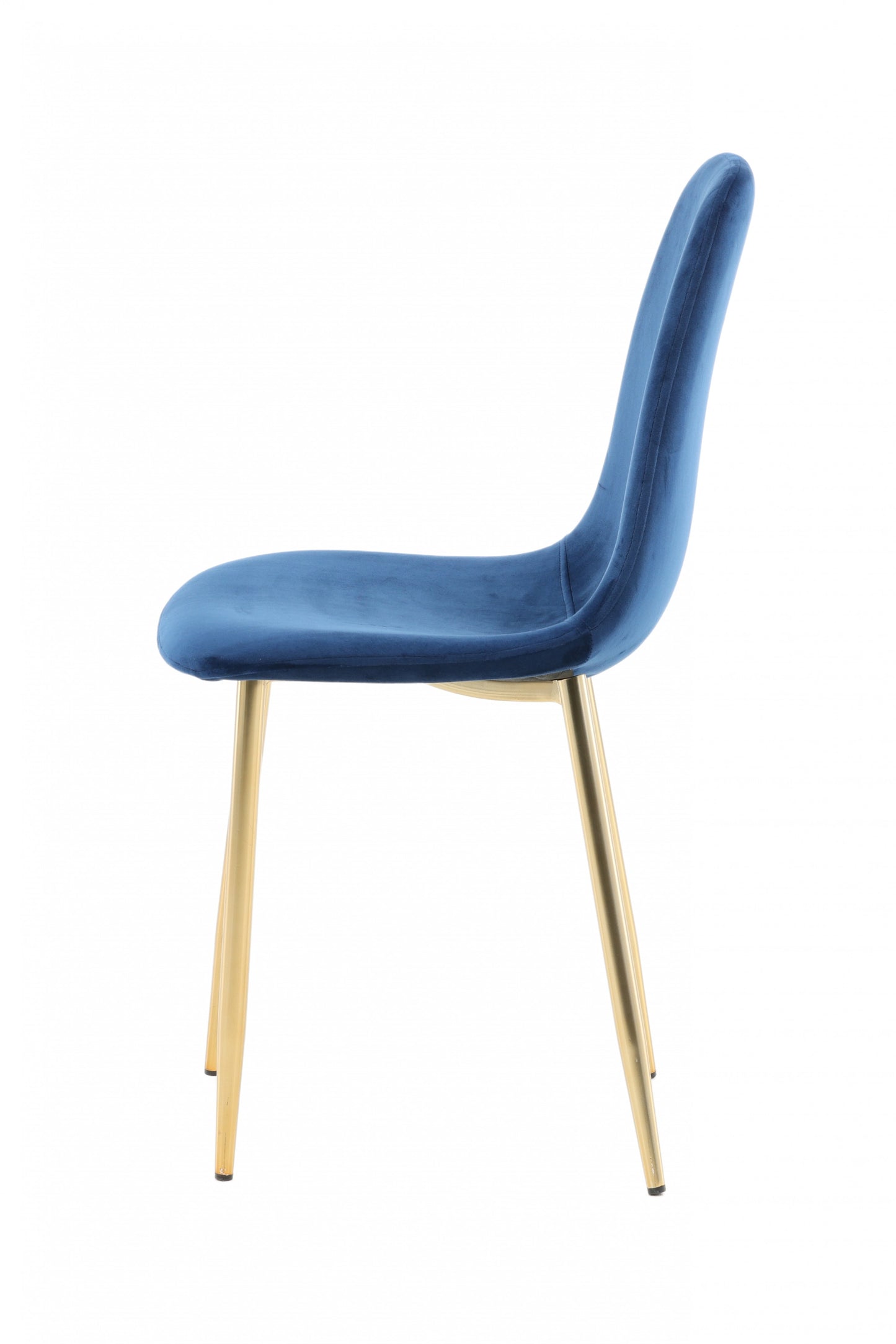 Venture-Design | Stuhl Polar - Blauer Velours / Beine aus mattem Messing