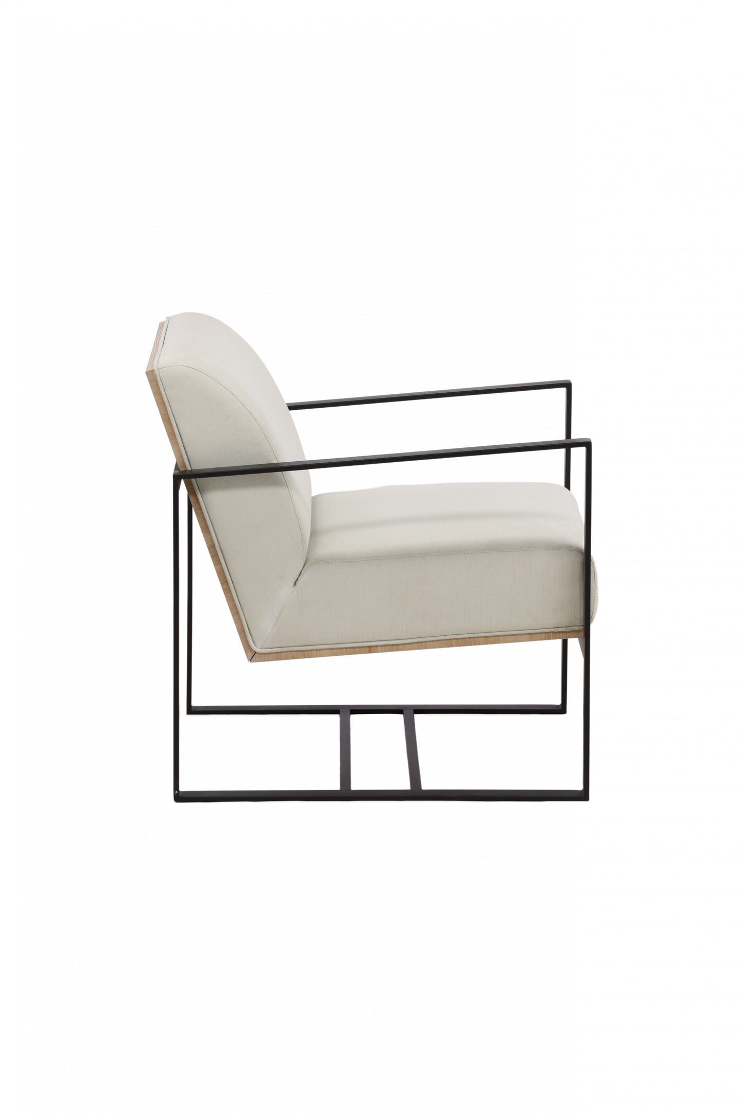 Venture-Design | Kansas Lounge Chair - Leinenstoff in Schwarz / Off-White