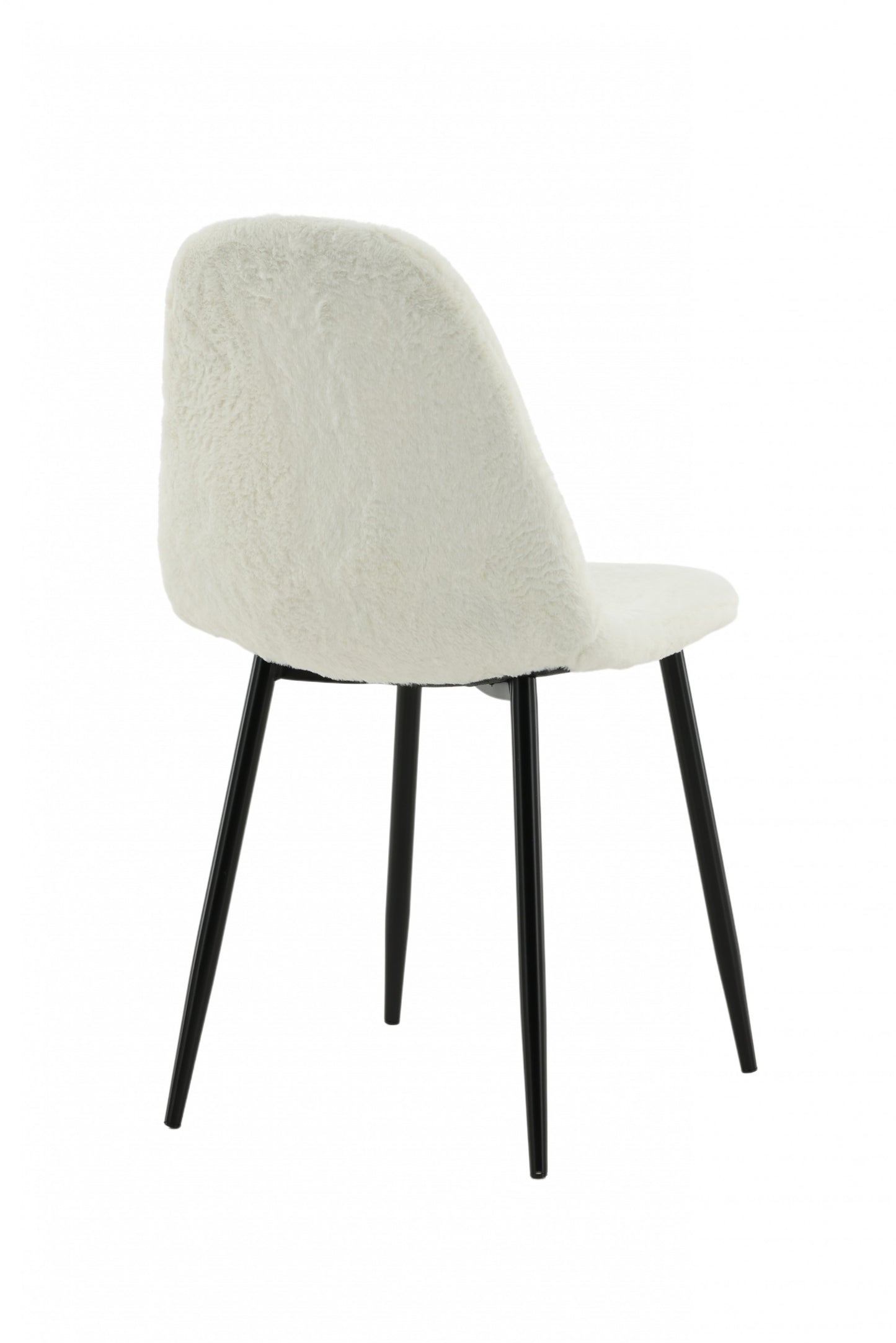 Venture-Design | Polar Fluff Esszimmerstuhl – schwarze Beine – weißer Teddy