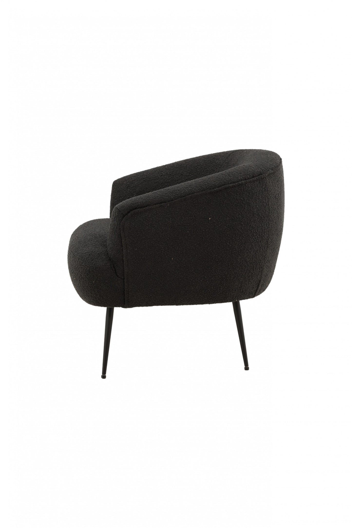 Venture-Design | Derry Lounge Chair - Schwarz / Kaffee/Grau Boucle